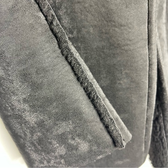 Judith March Lagerfeld Black Fur Blazer Jacket Size Large - Picture 4 of 8